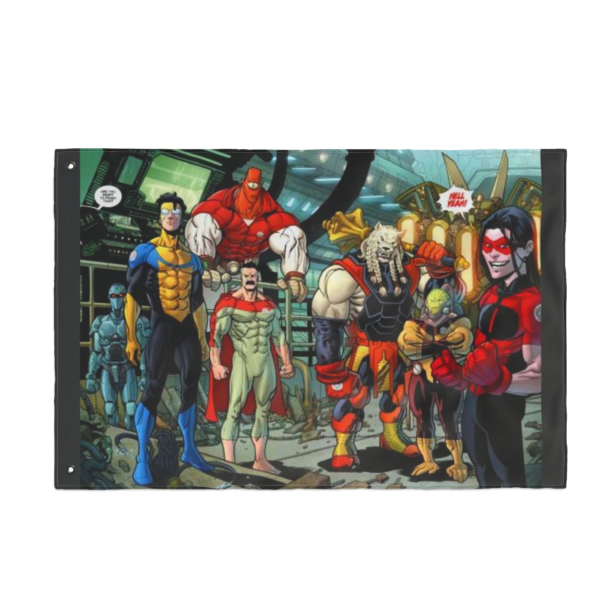 Invincible Superhero Double-Sided Flag — Comic Characters & Logo