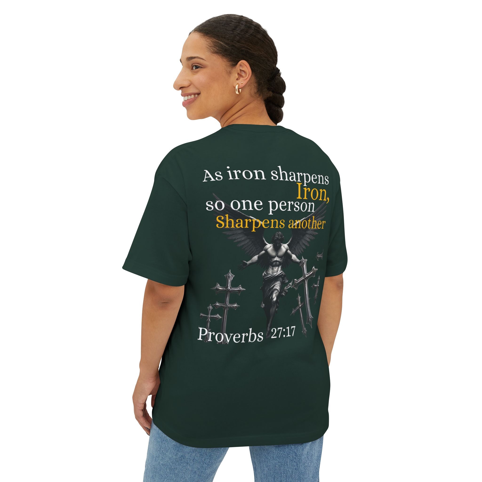 Proverbs 27:17 Unisex oversized Tee