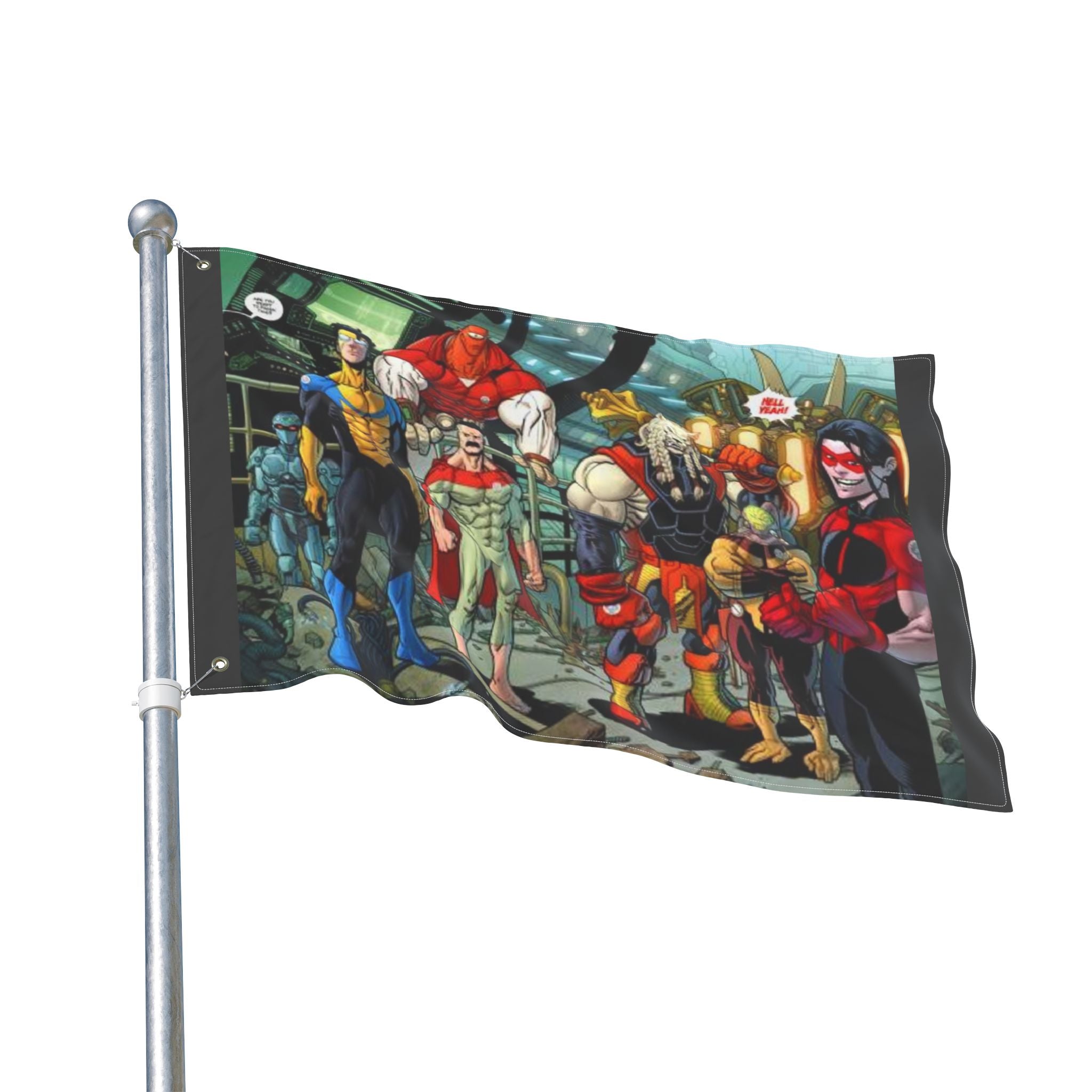 Invincible Superhero Double-Sided Flag — Comic Characters & Logo